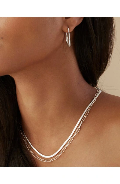 Shop Monica Vinader Snake Chain Necklace In Sterling Silver