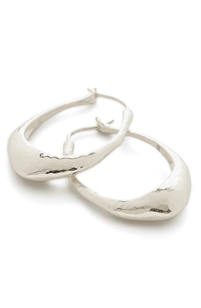 Shop Monica Vinader Deia Medium Hoop Earrings In Sterling Silver