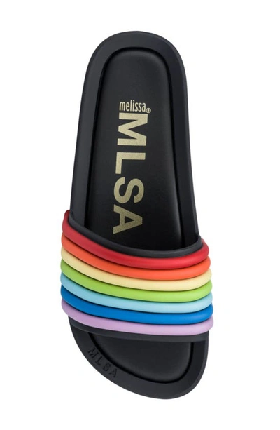Shop Melissa Beach Slide Sandal In Black Rainbow