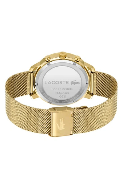 Shop Lacoste Replay Chronograph Mesh Strap Watch, 44mm In Black
