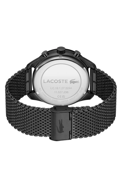 Shop Lacoste Boston Chronograph Mesh Strap Watch, 42mm In Black