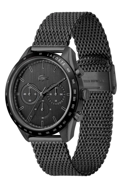 Shop Lacoste Boston Chronograph Mesh Strap Watch, 42mm In Black