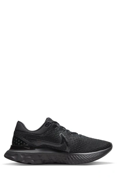 Nike React Infinity Run Flyknit 3 Running Shoe In Black/ Black/ Black