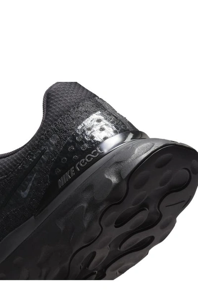 Nike React Infinity Run Flyknit 3 Running Shoe In Black/ Black/ Black