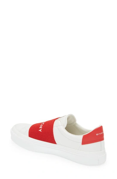 Shop Givenchy City Sport Slip-on Sneaker In White/ Red