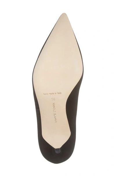 Shop Manolo Blahnik Bb Pointed Toe Pump In Black Suede