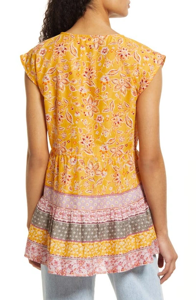 Beachlunchlounge Jessa Blouse In Papaya Lilies