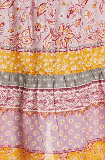 Beachlunchlounge Jessa Border Print Cotton Top In Dusty Lilies
