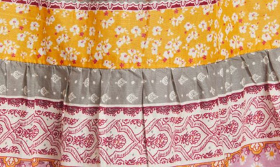 Shop Beachlunchlounge Jessa Border Print Cotton Top In Dusty Lilies