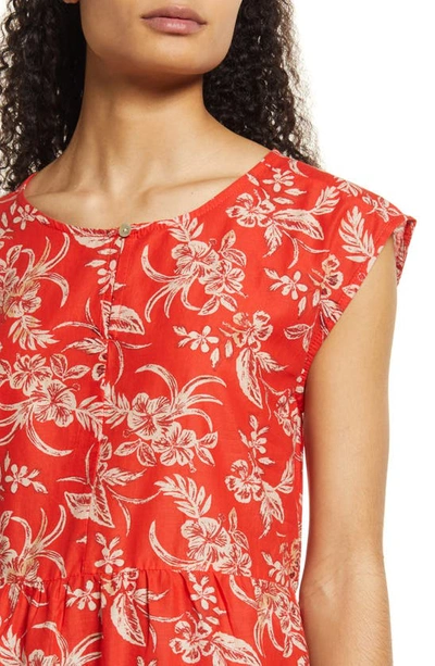 Shop Beachlunchlounge Jessa Border Print Cotton Top In Maui Sunrise