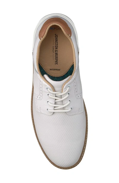 Shop Johnston & Murphy Mcguffey Gl2 Hybrid Waterproof Sneaker In White Embossed Full Grain