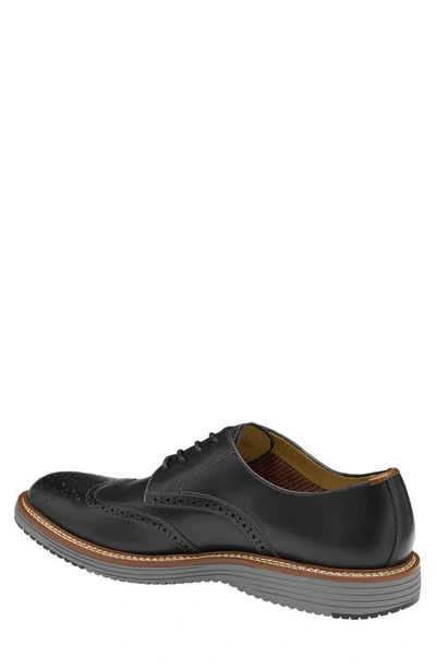 Johnston & Murphy Upton Wingtip Derby In Black Full Grain