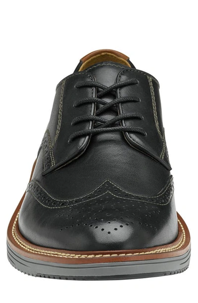 Johnston & Murphy Upton Wingtip Derby In Black Full Grain