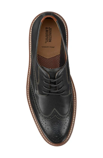 Shop Johnston & Murphy Upton Wingtip Derby In Black Full Grain