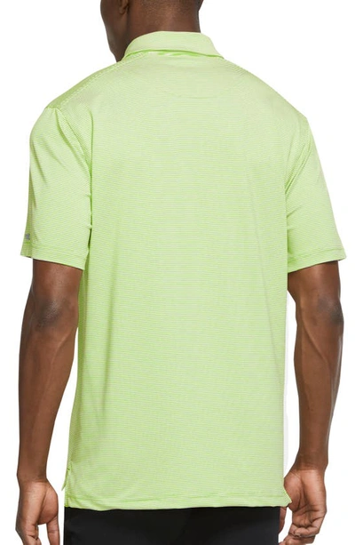 Shop Nike Pinstripe Player Polo In Vivid Green/ Silver