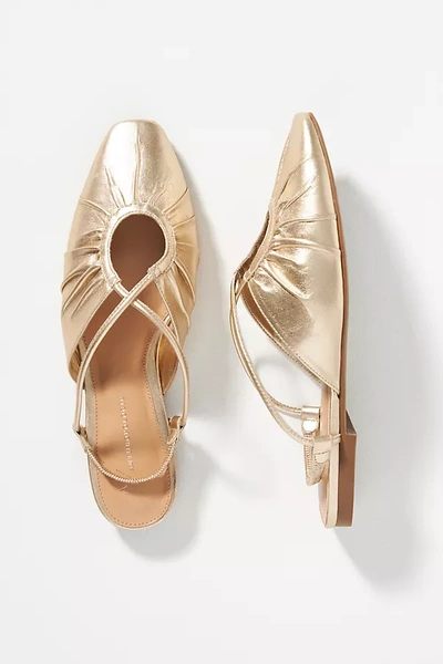 Shop Maeve Strappy Flats In Gold
