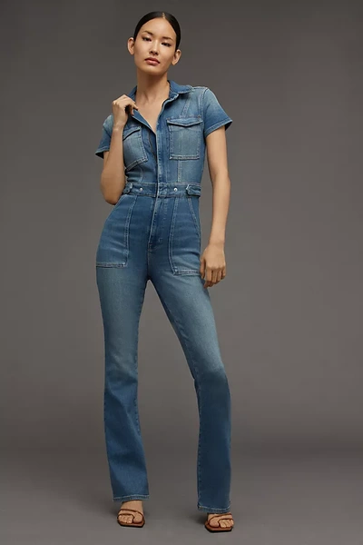 Shop Good American Fit For Success Bootcut Jumpsuit In Blue