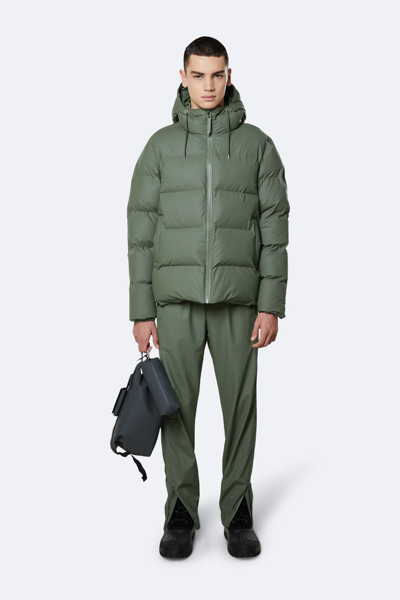 Shop Rains Puffer Jacket In Olive