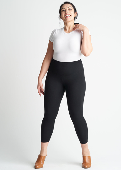 Yummie Gloria Ankle Shaping Legging - Cotton Stretch In Black