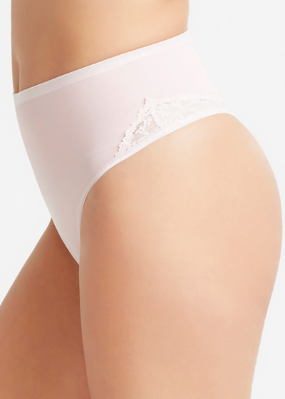 Shop Yummie Ultralight Shaping Thong Briefs With Lace In Lotus