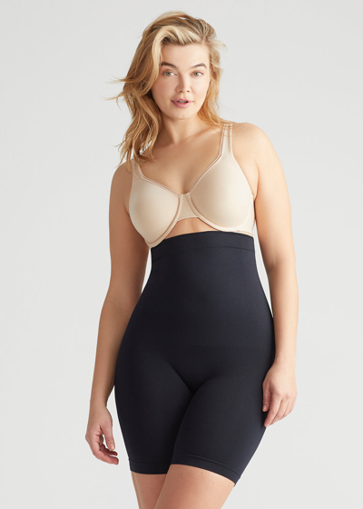 Yummie Cooling Fx Mid-waist Thigh Shaper In Black