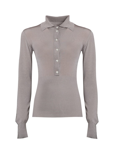 Shop Peter Do Polo Made Of Knit In Grey