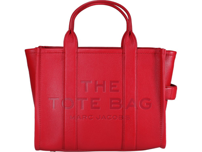 Shop Marc Jacobs Logo Embossed Small Tote Bag In Red