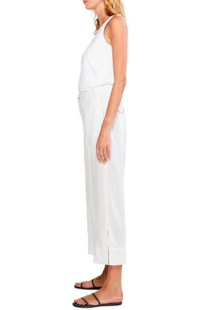 Nic Zoe Rumba Park Crop Wide Leg Linen Blend Pants In Paper White