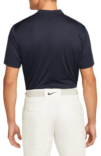 Shop Nike Dri-fit Victory Blade Collar Polo In Obsidian/ White
