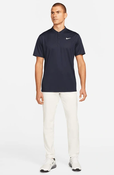 Shop Nike Dri-fit Victory Blade Collar Polo In Obsidian/ White