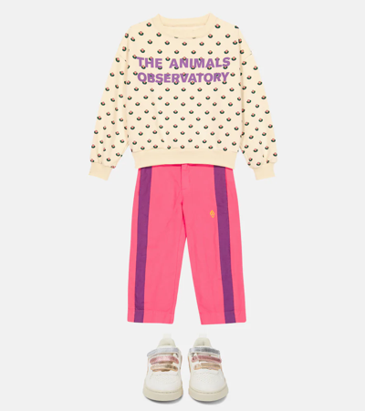 Shop The Animals Observatory Colt Striped Cotton Pants In Fucsia