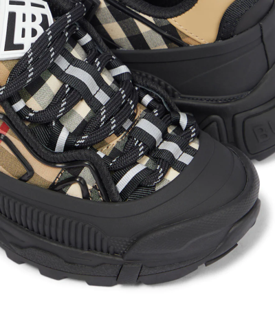 Shop Burberry Vintage Check Canvas Sneakers In Black