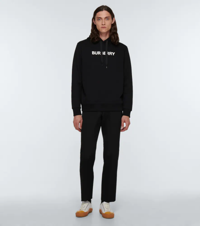 LOGO棉质平纹针织连帽衫