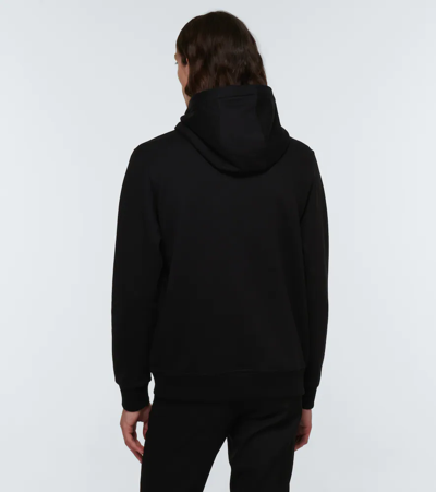 Shop Burberry Logo Cotton Jersey Hoodie In Black