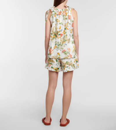 Shop Erdem Vacation Maia Floral Cotton Top In White