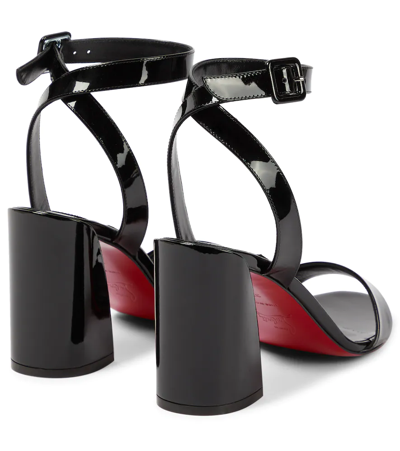 Christian Louboutin Womens Black Miss Sabina 85 Patent-leather Heeled Sandals In Black/lin Black