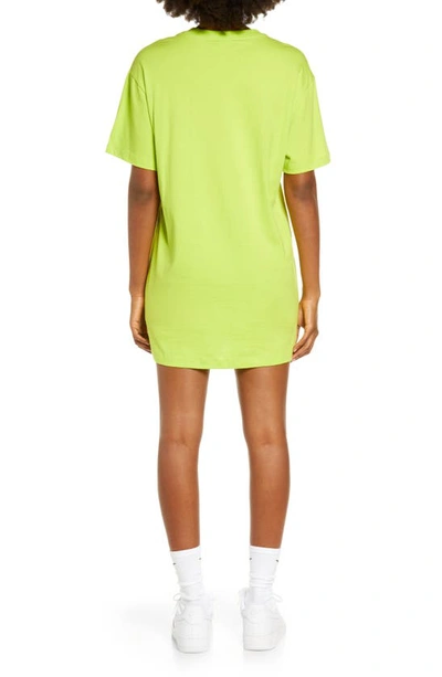 Shop Nike Sportswear Essential T-shirt Dress In Atomic Green/ White
