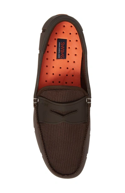 Shop Swims Washable Penny Loafer In Brown Fabric