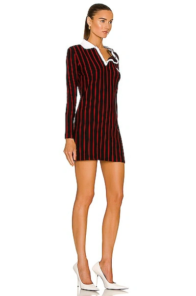 Shop Y/project X Fila Striped Polo Mini Dress In Black & Red