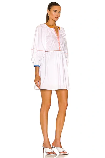 Shop Staud Mini Demi Dress In White  Land  & Sea