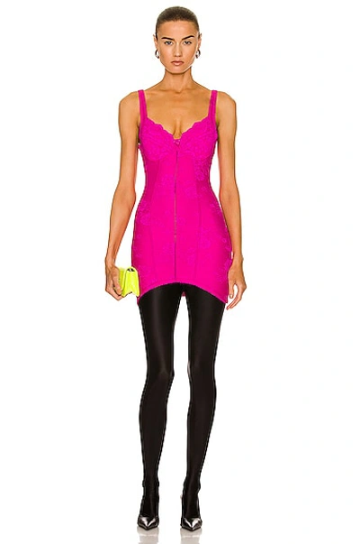 Shop Balenciaga Mini Lingerie Dress In Lipstick Pink