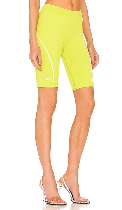 Shop Off-white Athleisure Off Stamp Seamless Short In Yellow