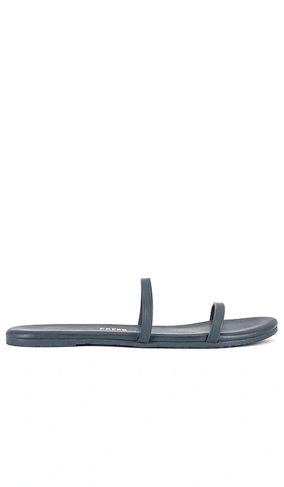 Shop Tkees Gemma Faux Leather Slide In Navy