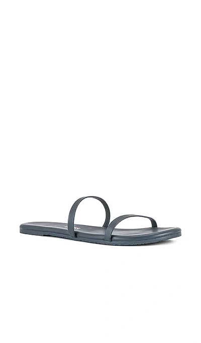 Shop Tkees Gemma Faux Leather Slide In Navy