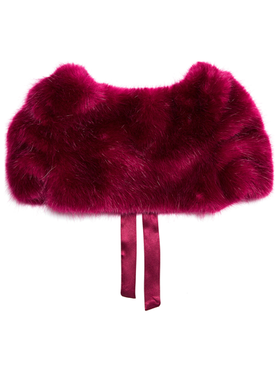 Monnalisa Plush Neck Warmer In Plum