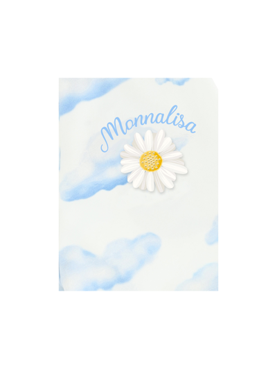 Shop Monnalisa All-over Cloud Fleece Shorts In Cream White + Sky Blue