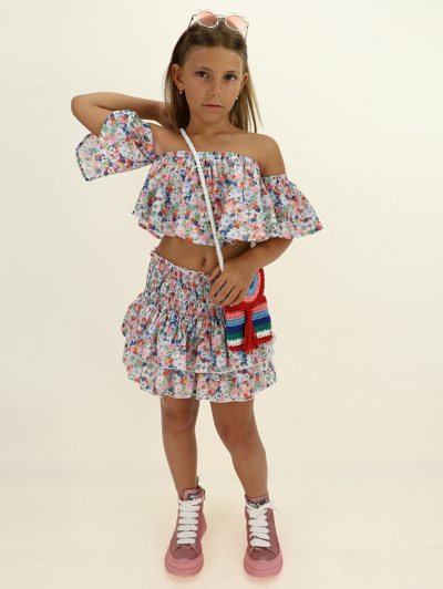 Shop Monnalisa Beachwear Muslin Skirt In Multicolor