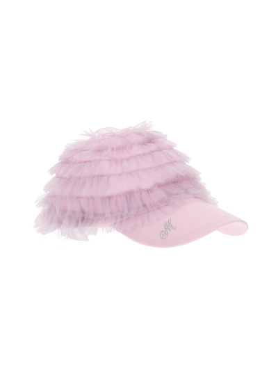 Shop Monnalisa Baseball Cap With Bow In Wisteria