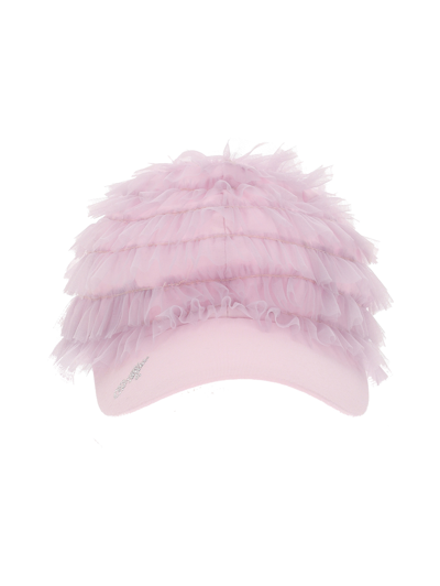 Shop Monnalisa Baseball Cap With Bow In Wisteria