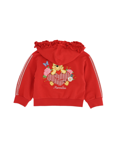 Shop Monnalisa Winnie The Pooh Sweatshirt In Ruby Red